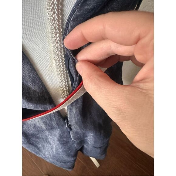 Loft Belted Denim Tank Dress 4 Petite - Picture 7 of 7